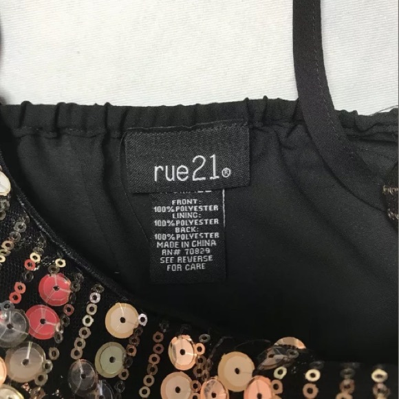 💕SOLD💕Rue 21 Black Fashion Sequined Tank Top - Picture 6 of 7